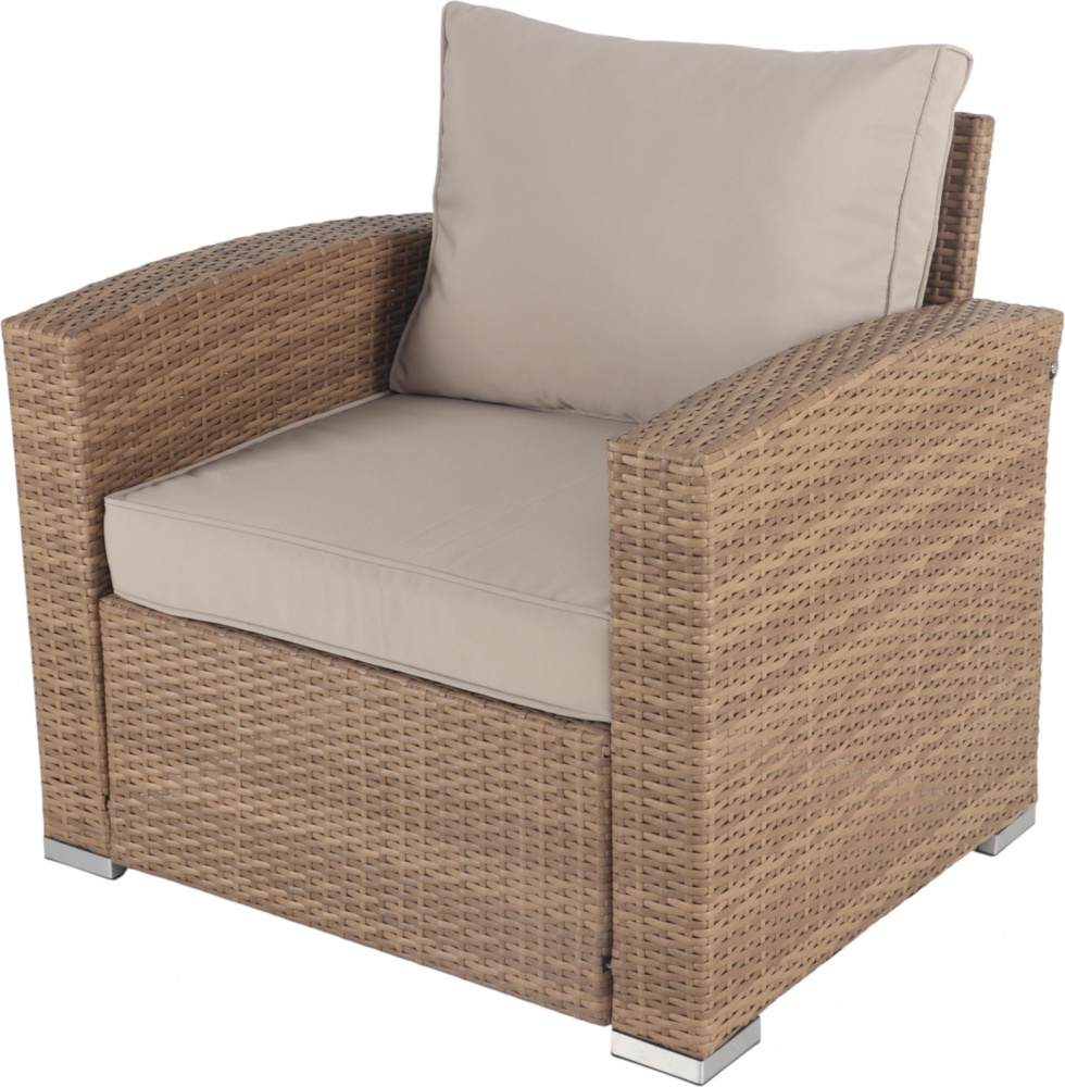 Комплект меблів Indigo зі штучного ротангу ОЛІВІЯ (стіл-трансформер 140x80см + тримісний диван + 2 крісла ) бежевий