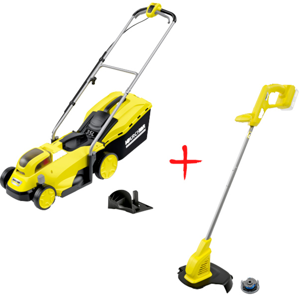 Газонокосилка аккумуляторная Karcher LMO 18-33 Battery Set EU (18/5) + Триммер Karcher LTR 18-25 Battery INT в подарок