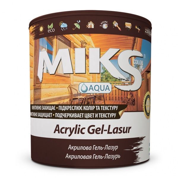 Лазурь MIKS Color акриловая полуглянец 2,5 л