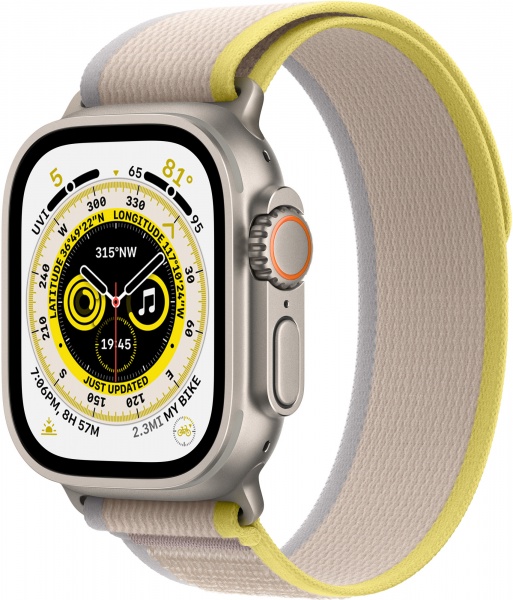 Смарт-часы Apple Watch Ultra GPS + Cellular, 49mm Titanium Case with Yellow/Beige Trail Loop -S/M