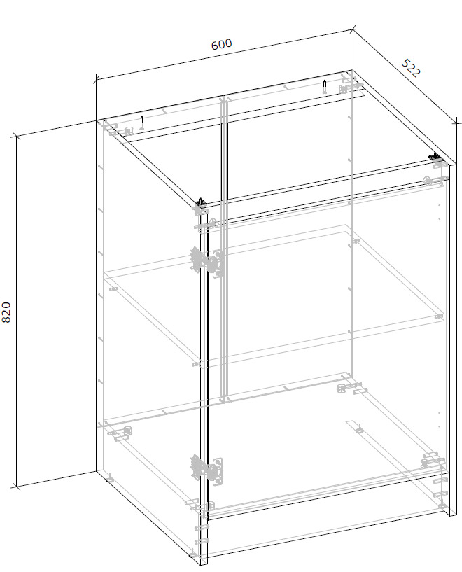 Тумба нижняя НП 60х82х52 МС Злата шиншилла серая/дуб артизан Грейд