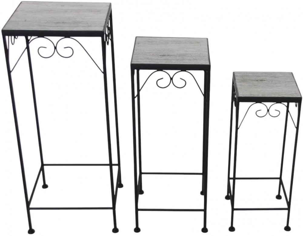 Подставка для цветов одинарная металл мозаика квадрат L JF220102-1 280x690 см серый