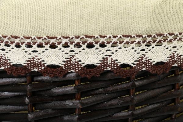 Корзинка плетеная с текстилем 37х31х19/41 см EBE18-10-1 