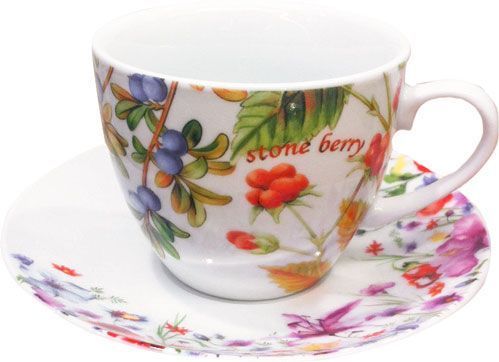 Чашка з блюдцем Лісові ягоди 200 мл K24-198-088 Keramia