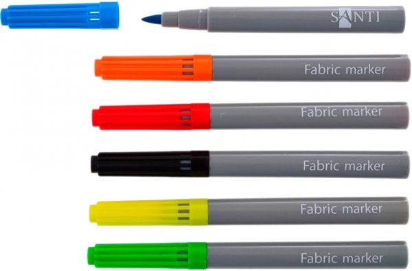 Набір маркерів Santi для тканини 6 шт. 390489 різнокольоровий 