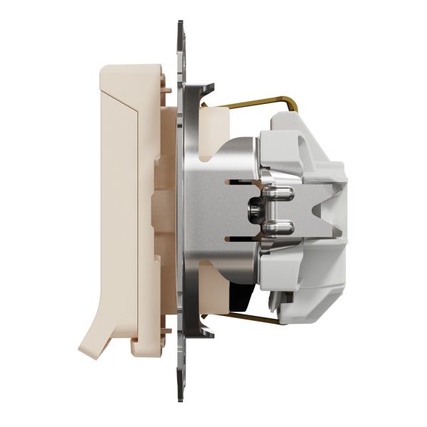 Розетка силова із заземленням Schneider Electric Sedna Design зі шторками з кришкою бежевий SDD112024