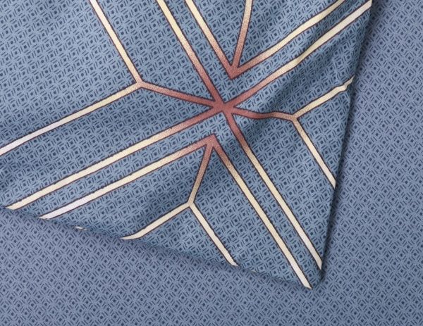 Комплект постільної білизни Геометрія cімейний блакитний La Nuit 