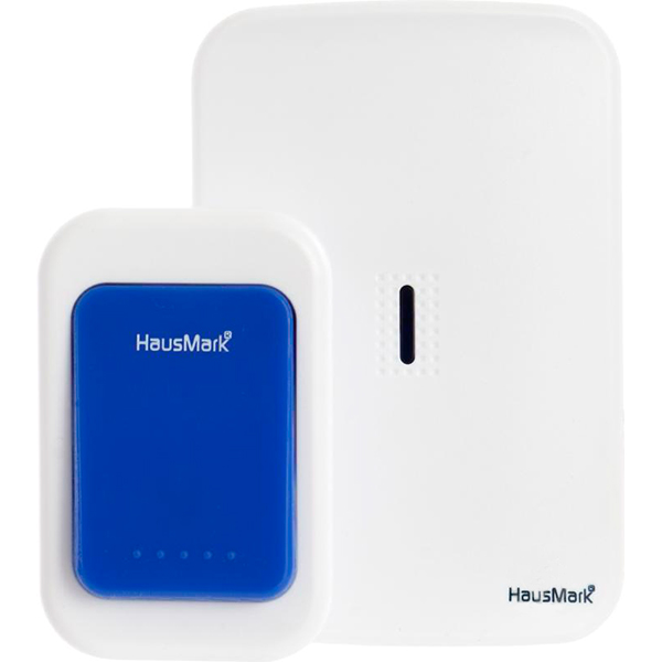 Дзвінок бездротовий HausMark білий із синім WSD-8532-BL14