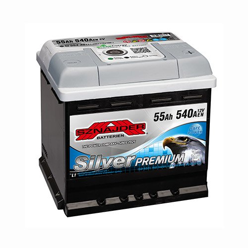 Аккумулятор автомобильный SZNAJDER SILVER 55Ah 540A 12V «+» справа
