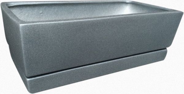 Горщик керамічний Larsan з піддоном низький прямокутний 3 л графітовий 