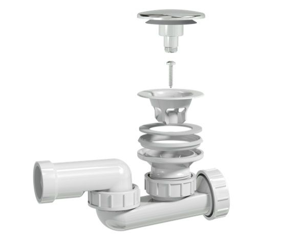 Сифон для душевого поддона Prevex d52 мм Click-Clack выход слива d32 мм (3212007)