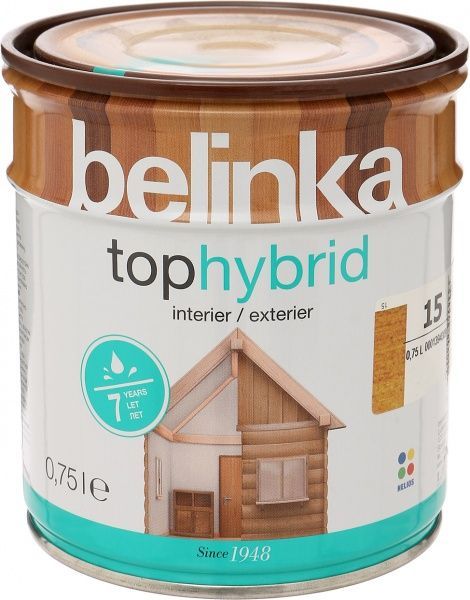 Лазурь Belinka Tophybrid №15 дуб шелковистый глянец 0,75 л