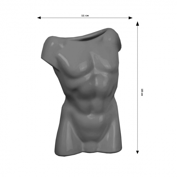 Ваза керамическая Rezon Аполон V018Х02m 18 см серый матовый 