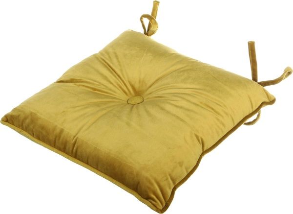 Подушка на стул Велюр 40x40 см горчичный La Nuit 