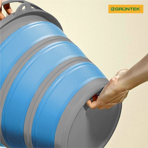 Ведро обычное Gruntek 10 л голубой/серый