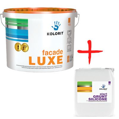 Комплект Kolorit Lux 10 л + грунт Старт Силікон 5 л