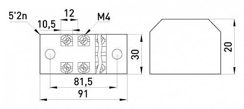 Колодка клемна захищена E.NEXT (e.tc.protect.25.6) 6 полюсів 25 А чорний 