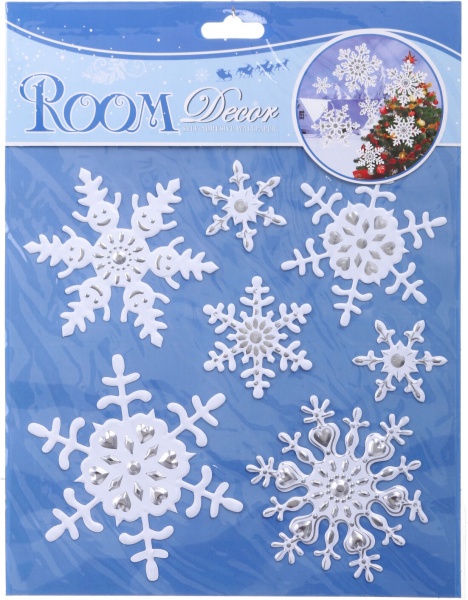 Наклейка декоративная силиконовая микс (4 дизайна) в ассортименте 17x17 см