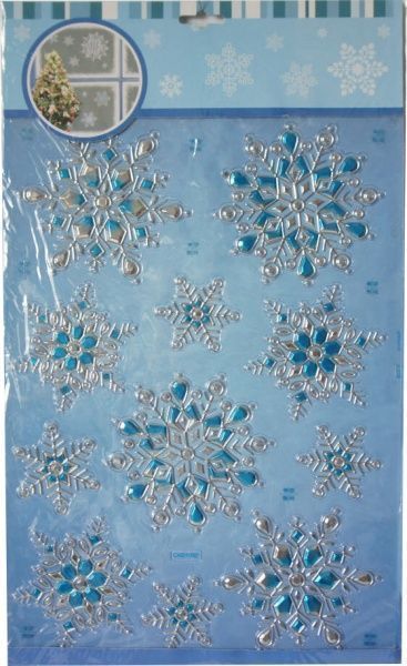Декорация новогодняя Наклейка оконная снежинка 30x40 см EPI-CKD1001-1012 
