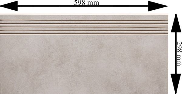 Плитка Cersanit Сіті Скверс світло-сіра сходинка 29,8х59,8 