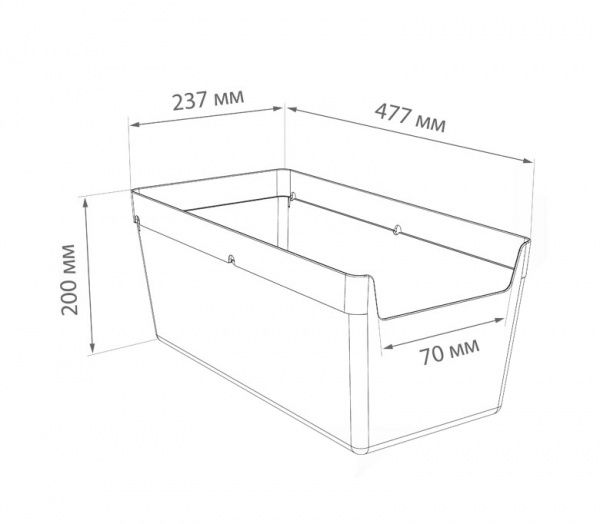 Ящик для сыпучих товаров 437х237х200 мм