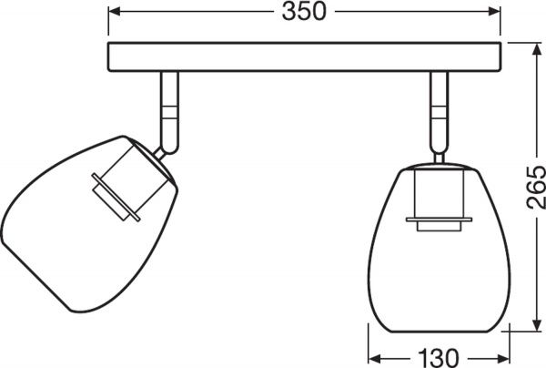 Люстра потолочная Ledvance Vintage Cone Spot 2x40 Вт E27 черный/серый 