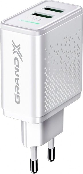 Зарядний пристрій Grand-X CH-60W 2USB 5V 3,1A White