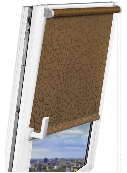 Ролета міні Delfa Жаккард Пріма 48x170 см какао 