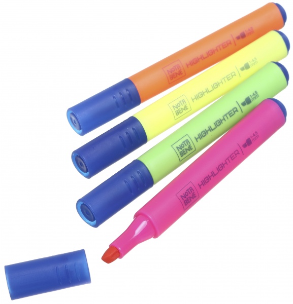 Набір маркерів текстових Nota Bene 1-4,5 мм в пеналі 4 шт. різнокольоровий 