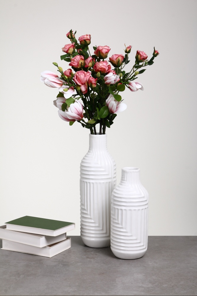 Ваза керамическая Pinsung Ceramics Rooricone 28,5 см белая матовая PS32932