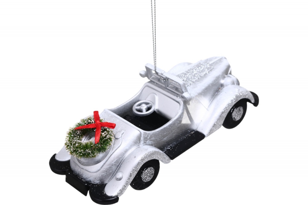 Подвеска пластиковая ретро авто с присыпкой 15 см в ассортименте F22560112S+G