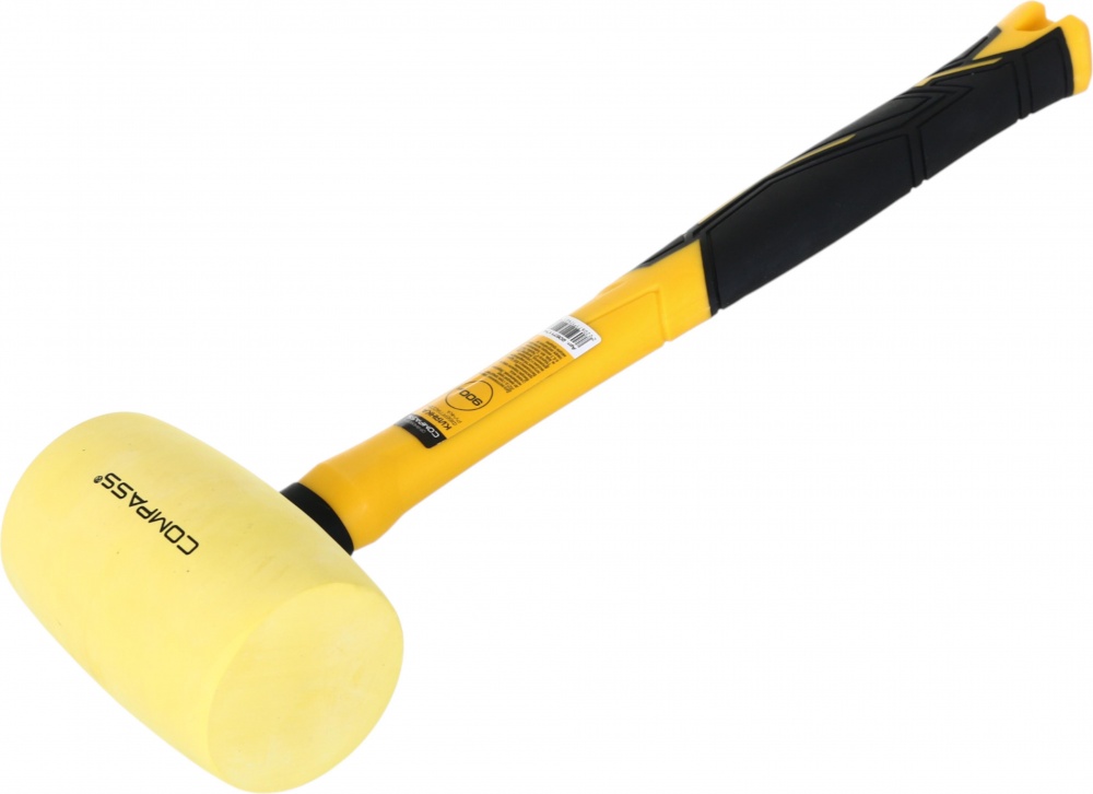 Киянка Compass 900 г желтая резина фибергласовая ручка CP-RH0900-YL