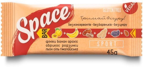 Батончик SpaceBar Орехово-фруктовый 45 г (Sport) 