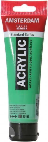 Краска акриловая № 615 Изумрудный зеленый 120 мл Amsterdam Standart Royal Talens