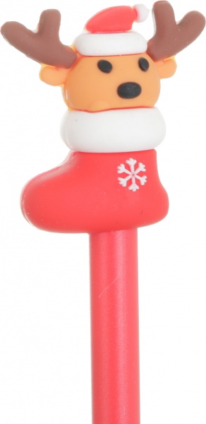 Ручка кулькова Новорічна шкарпетка Олень 
