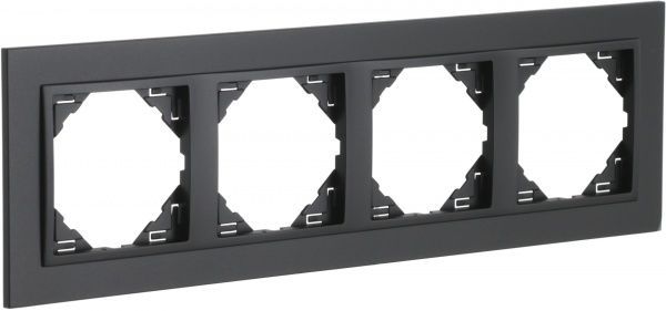 Рамка чотиримісна Efapel Animato Logus універсальна чорний 90940 TRR