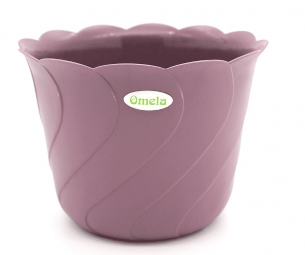 Кашпо пластикове Омела Батик круглий 7 л темно-ліловий 