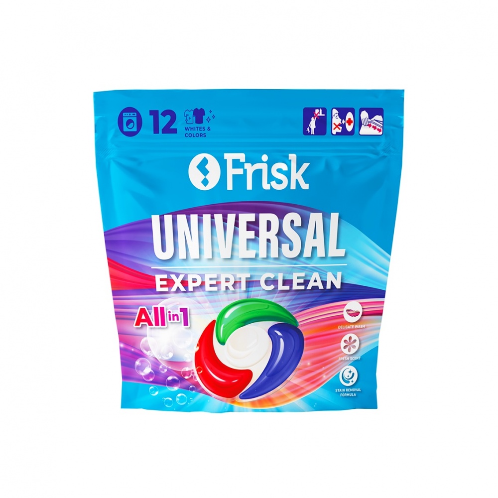 Капсулы для машинной стирки Frisk EXPERT CLEAN универсальные 12 шт.