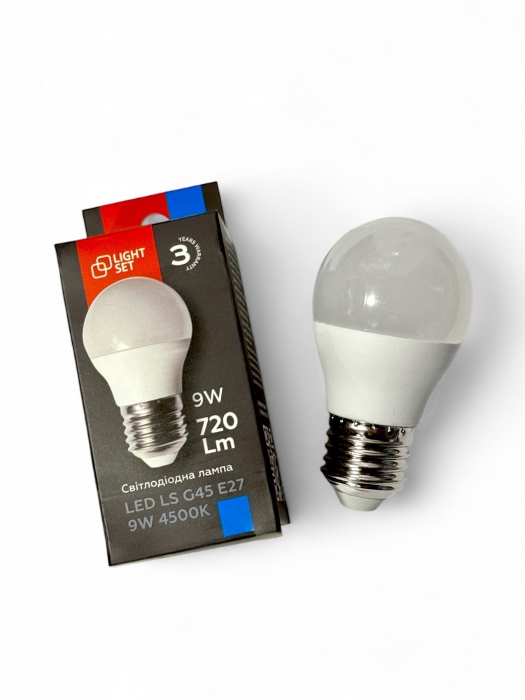 Лампа світлодіодна LIGHT SET LS 9 Вт G45 E27 220 В 4500 К