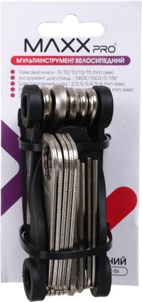 Мультиинструмент MaxxPro велосипедный черный BTL102-BK SS20 