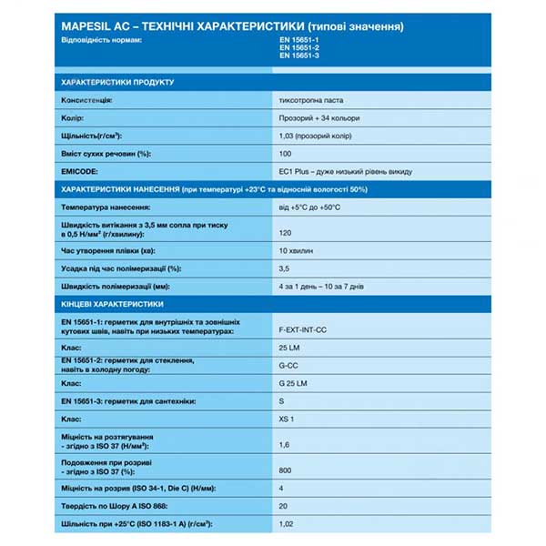 Герметик Mapei AC 103 місячно-білий 310 мл