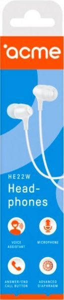 Навушники Acme HE-22W Earphones With Mic white 