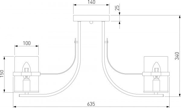 Люстра стельова Strotskis Coppa 60085/8 8x60 Вт E14 антична бронза 