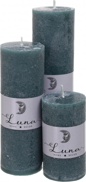 Свічка Рустік циліндр темно-сірий C5510-444 Luna