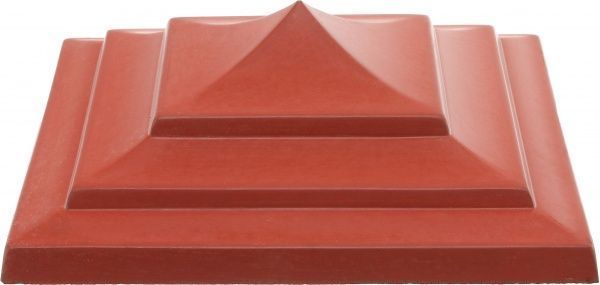 Крышка на столб Пагода 400x400x140 мм красный Вилес 