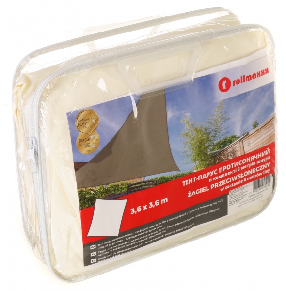 Тент-парус POLI квадрат 3,6x3,6 м білий 
