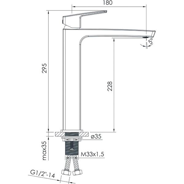 Змішувач для умивальника Imprese Grafiky ZMK041807011