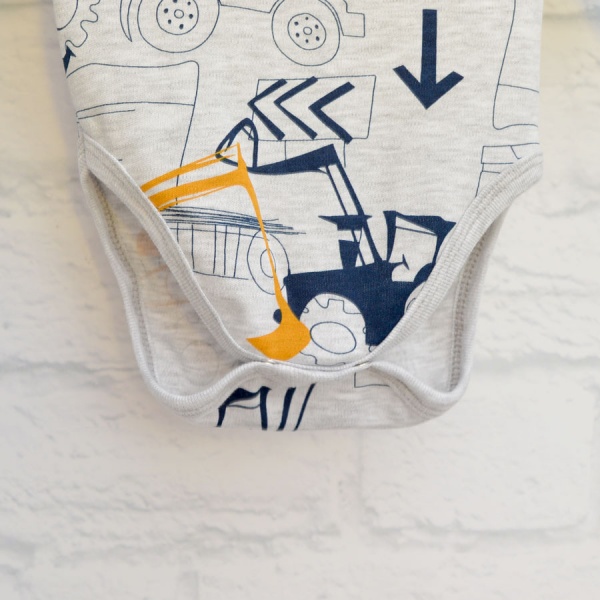 Боди детское для мальчика Blanka Машинки р.92 серый 110260 