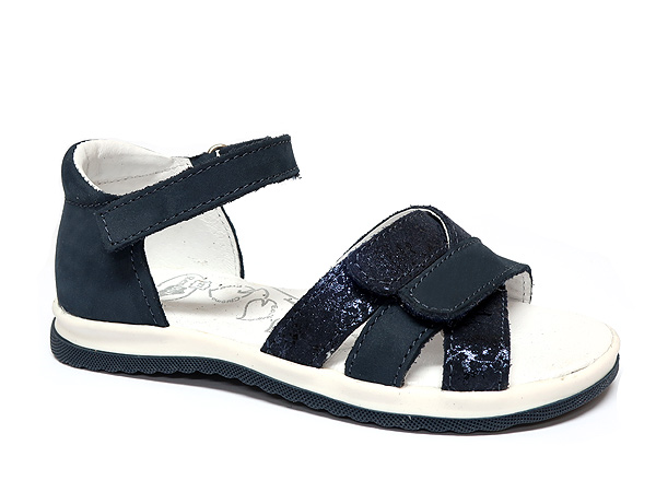 Босоножки для девочек RenBut кожаные на липучках р.33 темно-синий 31-4423 