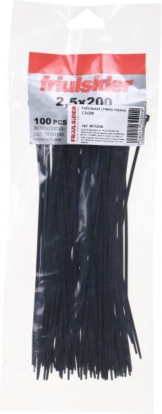 Стяжка кабельна Другое 2,5x200 мм 100 шт. чорний 
